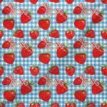 Tecido Nylon Impermeável Xadrez e Morangos - Branco - Image 2