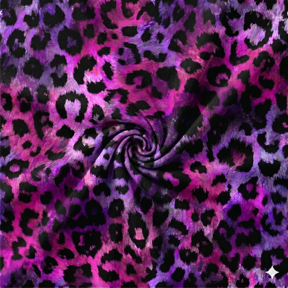 Tecido Licra Estamapda Leopardo Rosa e Roxo e Violet Fabrics