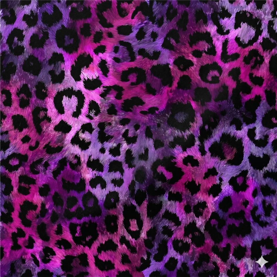 Tecido Licra Estamapda Leopardo Rosa e Violet Fabrics