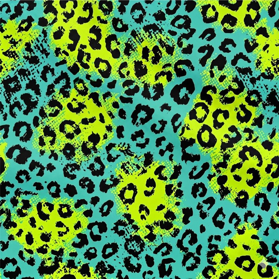 Tecido Licra Estampada Leopardo Verde Manhas Amarelas Violet Fabrics