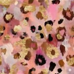 Licra Estampada Rosa Dourada Abstrato