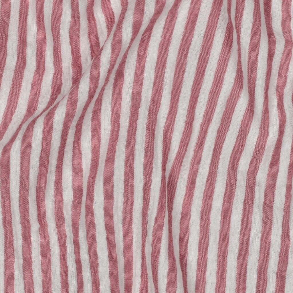 Tecido Mousseline Riscas Fio Tinto Rosa a Violet Fabrics