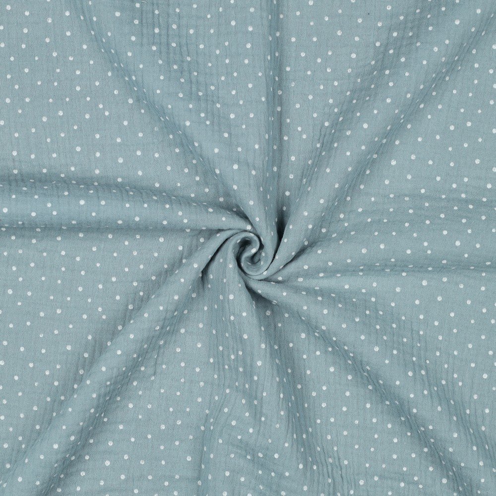 Tecido Musselina Pintas Azul Claro Violet Fabrics
