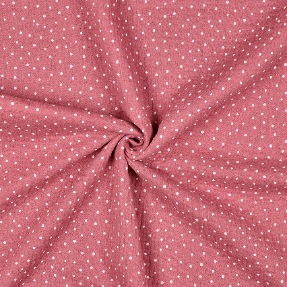 Tecido Musselina Pintas Rosa v Violet Fabrics