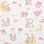 Popelines Coelhinhos na Lua - Branco