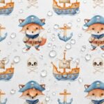 Tecido Nylon Impermeável Piratas - Branco
