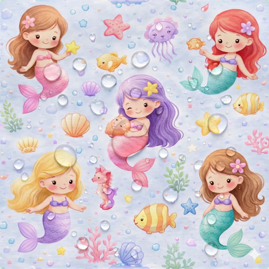 Tecido Tecido Nylon Impermeavel Sereias Violet Fabrics