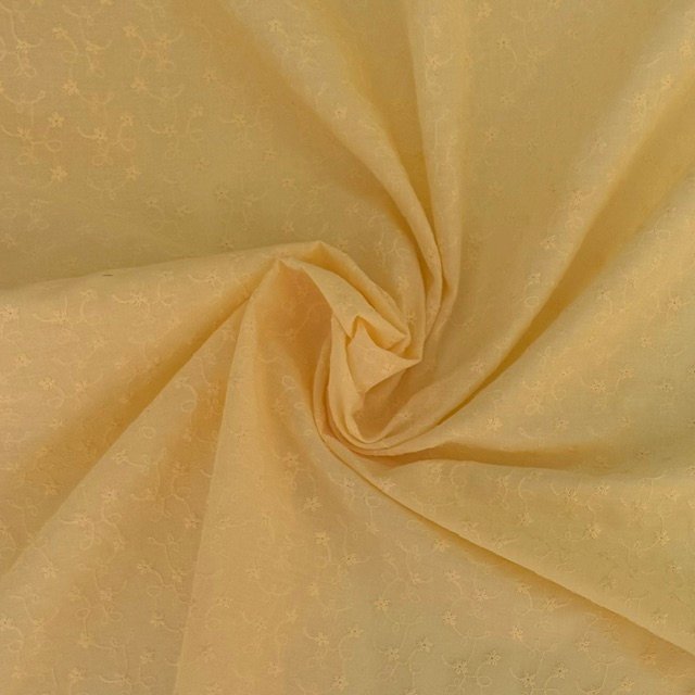 Tecido Bordados Ingles Amarelo Manteiga 1 Violet Fabrics