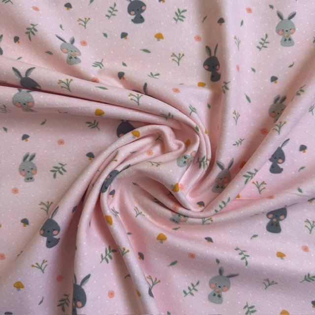 Tecido Flanela Coelhinhos Rosa v Violet Fabrics