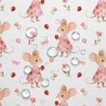 Tecido Nylon Impermeável Ratinha Morangos – Branco