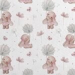Tecido Nylon Impermeável Coelhinha e Flor – Branco - Image 2