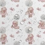Tecido Nylon Impermeável Coelhinha e Flor – Branco