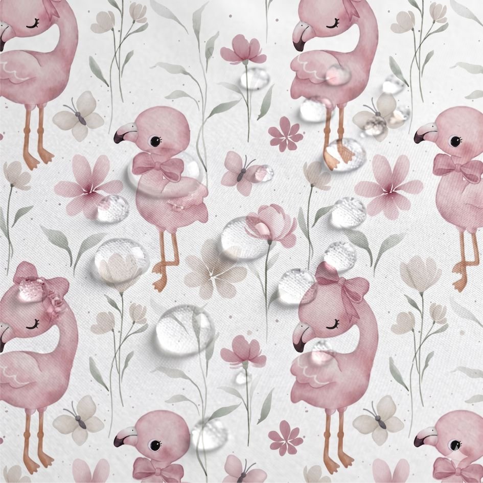 Tecido Nylon Impermeavel Flamingo – Branco a Violet Fabrics