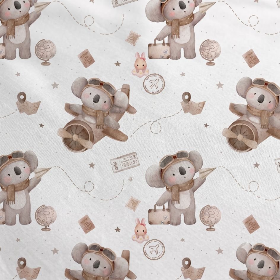 Tecido Nylon Impermeavel Koala Aviao Branca Violet Fabrics