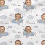 Tecido Nylon Impermeável Leão e Avião – Branco