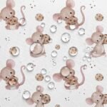 Tecido Nylon Impermeável Ratinhos e Biscoitos – Branco