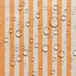 Tecido Nylon Impermeável Riscas Laranja Claro e Cru