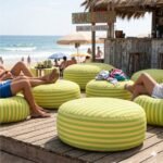 Tecido Nylon Impermeável Riscas Verde Alface e Amarelo Claro - Image 3
