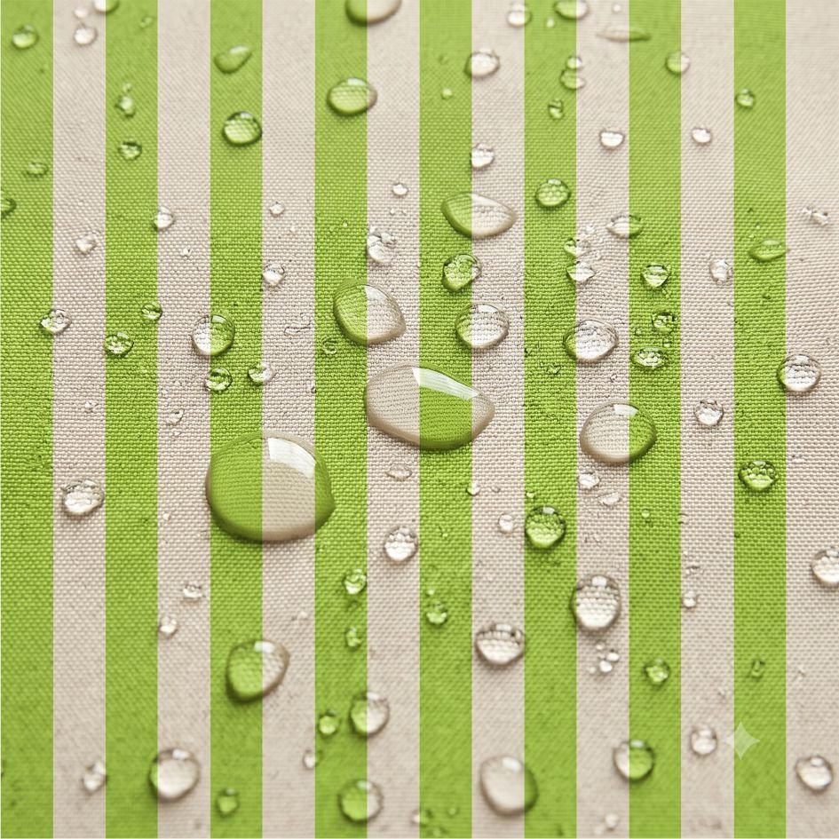 Nylon Riscas Verde Alface e Bege Claro d Tecido Nylon Impermeável Riscas Verde Alface e Cru - Image 1