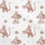 Popeline Ratinhos e Biscoitos - Branco