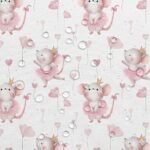 Tecido Nylon Impermeável Ratinha e Corações – Branco