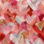 Tecido Nylon Impermeável Abstrato Corações Rosa - Image 2