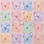 Tecido Nylon Impermeável Borboletas Quadrados