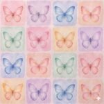 Tecido Nylon Impermeável Borboletas Quadrados - Image 2