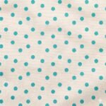 Tecido Nylon Impermeável Bolas 1cm Cru e Turquesa - Image 2
