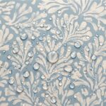 Tecido Nylon Impermeável Flor Azul e Branco