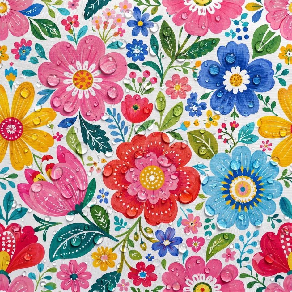 Tecido Nylon Impermeável Flor c Tecido Nylon Impermeável Flores - Image 1
