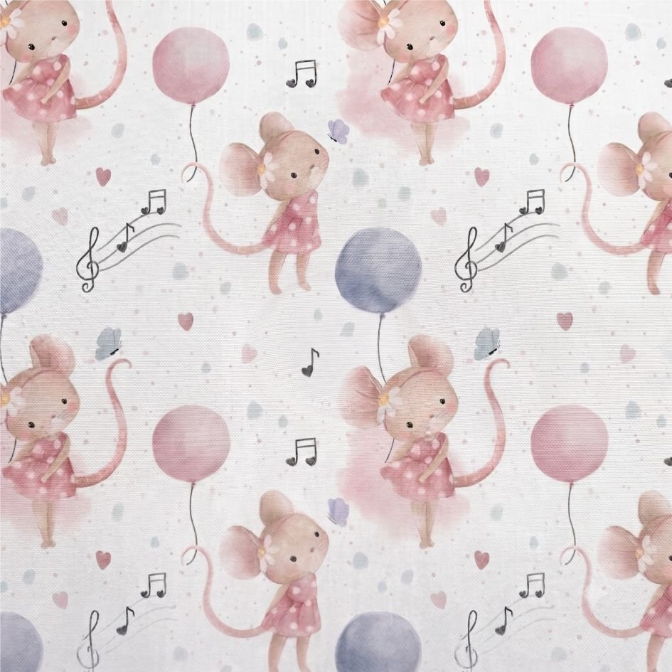 Tecido Tecido Nylon Impermeavel Ratinha e Baloes g Violet Fabrics