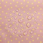 Tecido Nylon Impermeável Bolas 1cm Rosa Claro e Amarelo