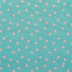 Tecido Nylon Impermeável Bolas 1cm Turquesa e Rosa Claro - Image 2