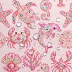 Tecido Nylon Impermeável Animais Marinhos Rosa