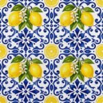 Tecido Nylon Impermeável Azulejo Limões - Image 2