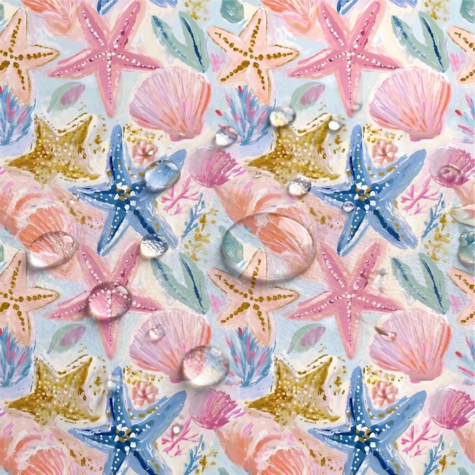 Tecido Tecido Nylo Impermeavel Estrelas do Mar f Violet Fabrics
