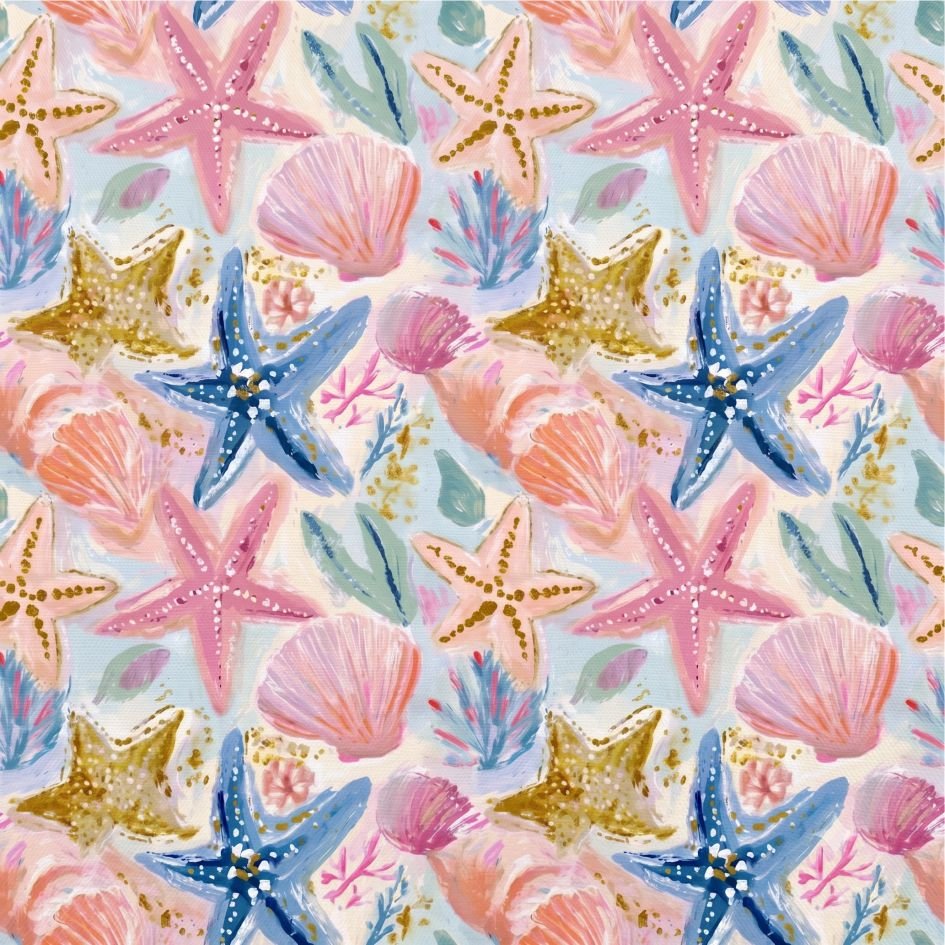 Tecido Tecido Nylo Impermeavel Estrelas do Mar Violet Fabrics