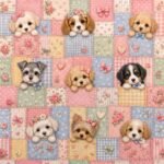 Tecido Nylon Impremeável Patchwork Cãezinhos - Image 2