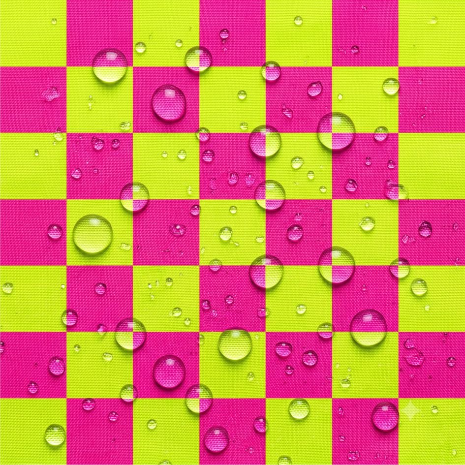 Tecido Tecido Nylon Empremeavel Vichy Amarelo Forte e Rosa Forte Violet Fabrics