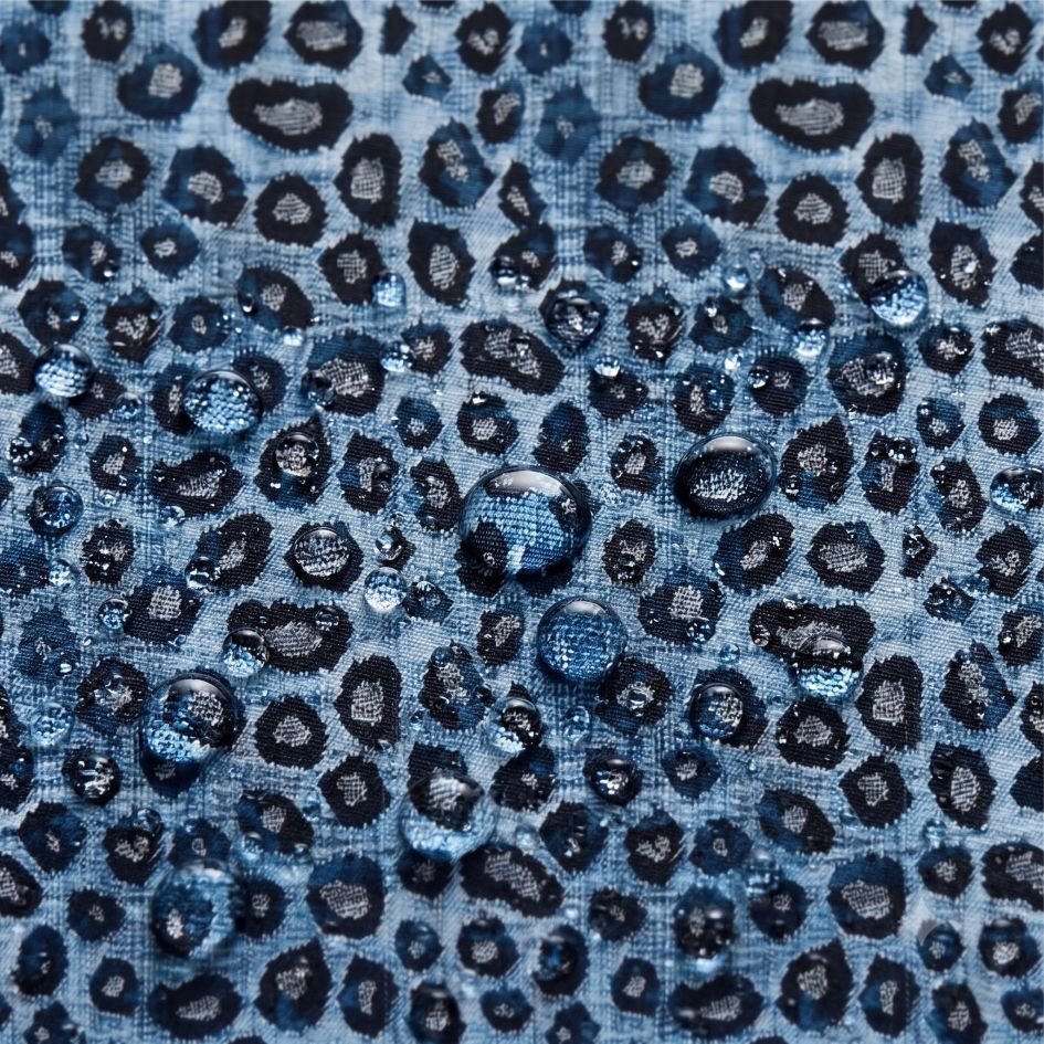 Tecido Nylon Impermeável Animal Leo Jeans Tecido Nylon Impermeável Animal Leo Azul Ganga - Image 1