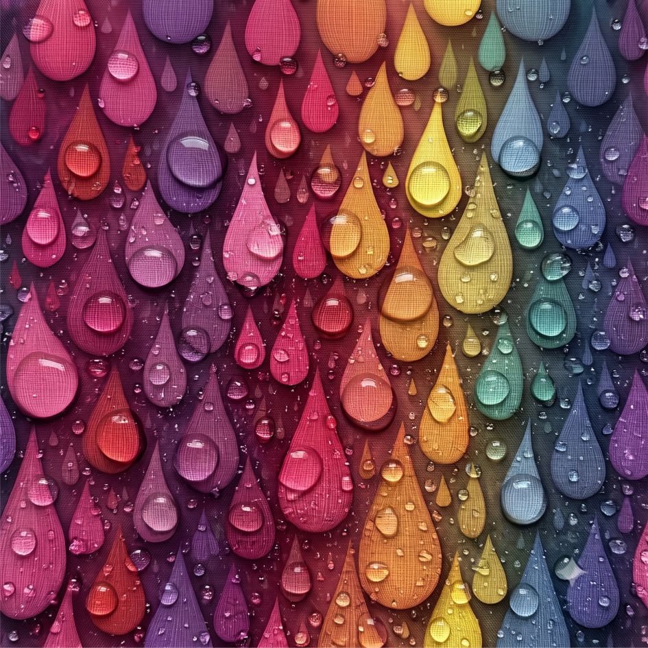 Tecido Tecido Nylon Impermeavel Gotas Coloridas d Violet Fabrics