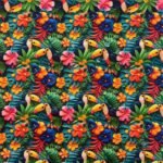 Tecido Nylon Impermeável Tropical Arara 3D