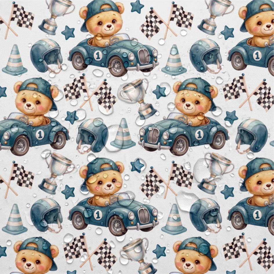 Tecido Tecido Nylon Impermeavel Ursinho e Carros 1 Violet Fabrics