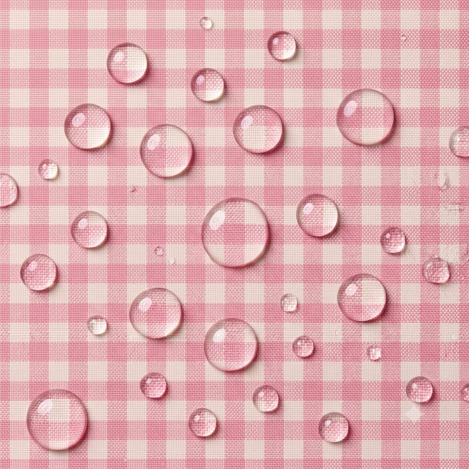 Tecido Tecido Nylon Impermeavel Vichy Rosa Bebe e Cru d Violet Fabrics