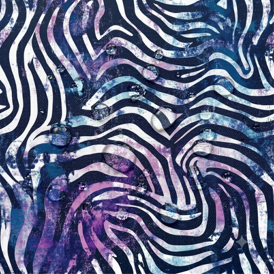 Tecido Tecido Nylon Impermeavel Zebra Azul Ganga r Violet Fabrics