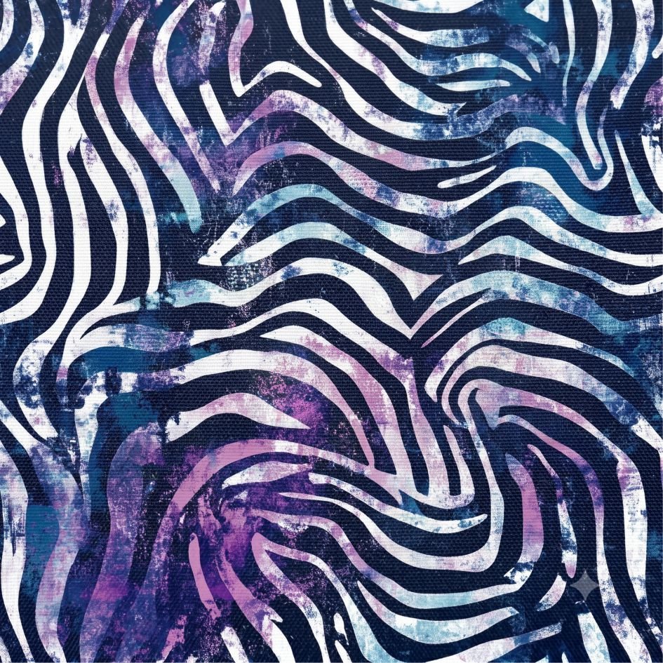 Tecido Tecido Nylon Impermeavel Zebra Azul Ganga Violet Fabrics