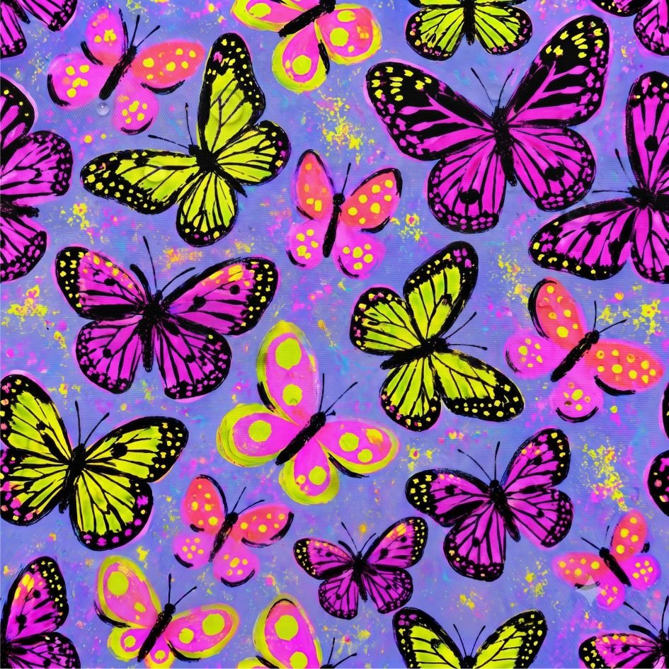 Tecido Tecido Nylon Impremeavel Borboletas Lilas Violet Fabrics