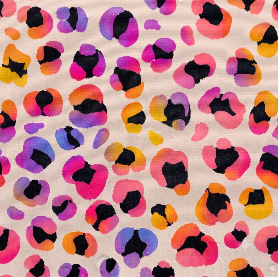 Tecido Tecido Nylon Impremeavel Leopardo Multicolor Violet Fabrics