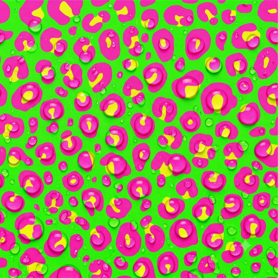 Tecido Tecido Nylon Impremeavel Leopardo Verde Lima e Rosa a Violet Fabrics